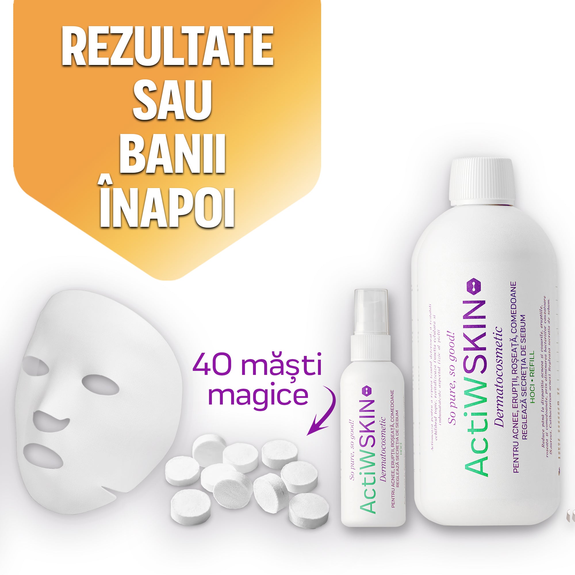 ActiWSKIN -PENTRU ACNEE - Pachet Măști Magice
