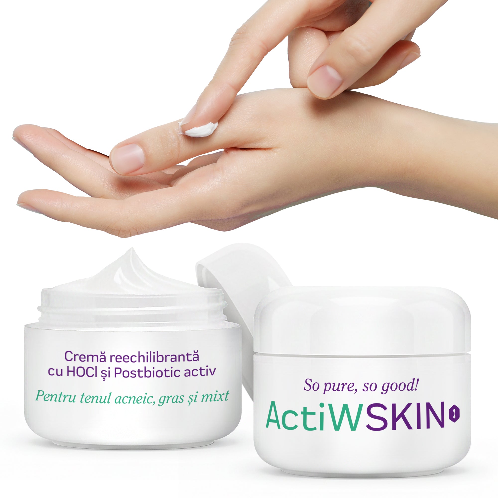 ActiWSKIN – Cremă reechilibrantă cu Acid Hipocloros (HOCl) și postbiotic activ